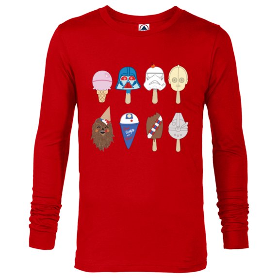 Star Wars Characters as Nostalgic Ice Cream - Long Sleeve T-Shirt for Men - Customized-New Red