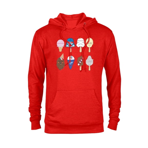Star Wars Characters as Nostalgic Ice Cream - Pullover Hoodie for Adults - Customized-Red