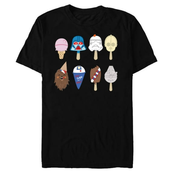 Star Wars Characters as Nostalgic Ice Cream - Short Sleeve Blended T-Shirt for Adults - Customized-Black