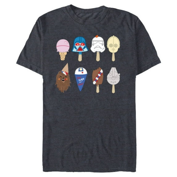 Star Wars Characters as Nostalgic Ice Cream - Short Sleeve Blended T-Shirt for Adults - Customized-Navy Heather