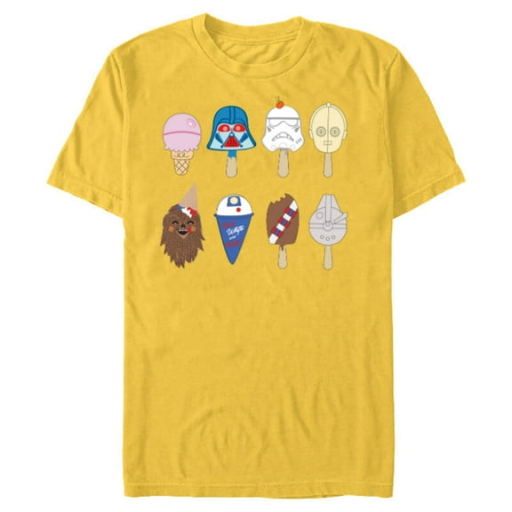 Star Wars Characters as Nostalgic Ice Cream - Short Sleeve Blended T-Shirt for Adults - Customized-Yellow