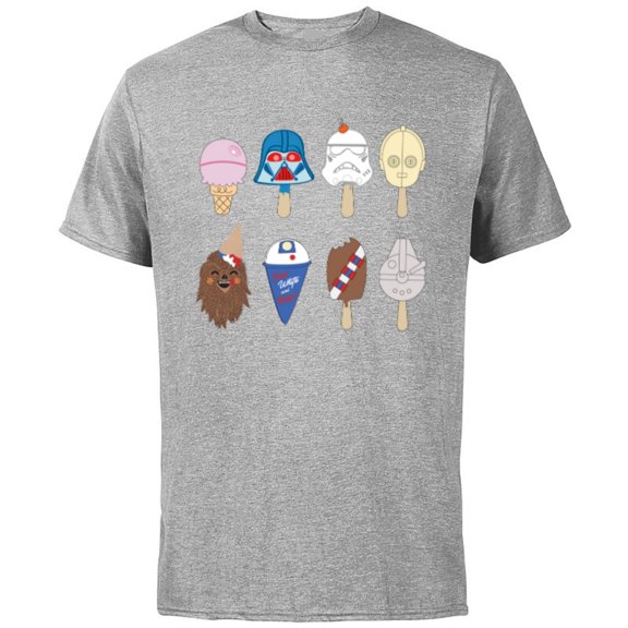 Star Wars Characters as Nostalgic Ice Cream - Short Sleeve Cotton T-Shirt for Adults - Customized-Athletic Heather
