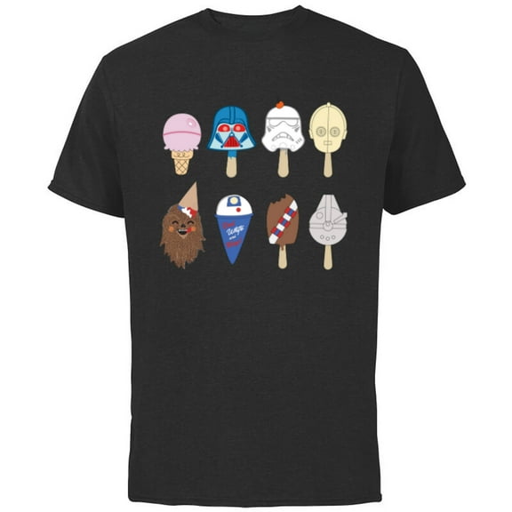 Star Wars Characters as Nostalgic Ice Cream - Short Sleeve Cotton T-Shirt for Adults - Customized-Black