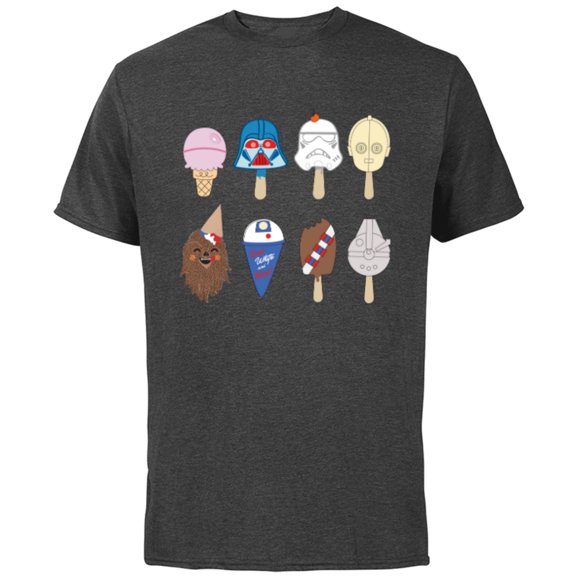 Star Wars Characters as Nostalgic Ice Cream - Short Sleeve Cotton T-Shirt for Adults - Customized-Charcoal