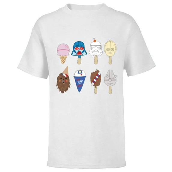 Star Wars Characters as Nostalgic Ice Cream - Short Sleeve T-Shirt for Kids - Customized-White