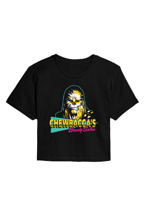 - Chewbacca Beauty Salon - Juniors Cropped Graphic T-Shirt