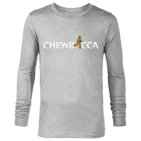 Star Wars Chewbacca Chewie Cartoon Letter Replacement - Long Sleeve T-Shirt for Men – Customized-Athletic Heather