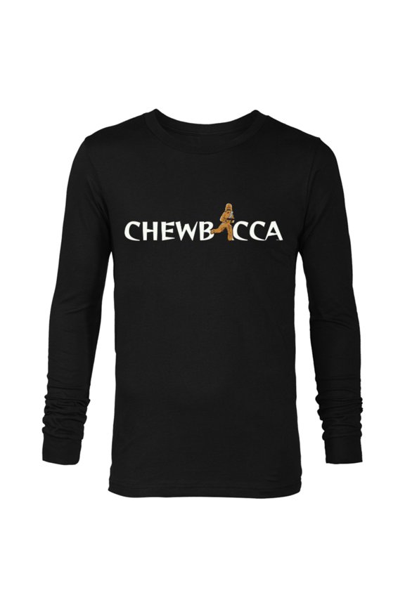 Chewbacca Chewie Cartoon Letter Replacement - Long Sleeve T-Shirt for Men – Customized-Black
