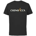 thumbnail image 1 of Star Wars Chewbacca Chewie Cartoon Letter Replacement - Short Sleeve Cotton T-Shirt for Adults - Customized-Black, 1 of 5