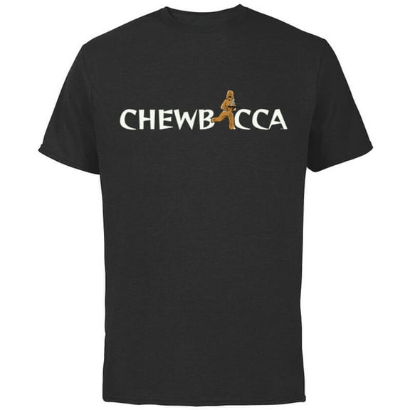 Star Wars Chewbacca Chewie Cartoon Letter Replacement - Short Sleeve Cotton T-Shirt for Adults - Customized-Black