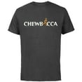 thumbnail image 1 of Star Wars Chewbacca Chewie Cartoon Letter Replacement - Short Sleeve Cotton T-Shirt for Adults - Customized-Charcoal, 1 of 5