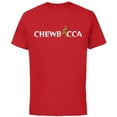 thumbnail image 1 of Star Wars Chewbacca Chewie Cartoon Letter Replacement - Short Sleeve Cotton T-Shirt for Adults - Customized-Red, 1 of 5