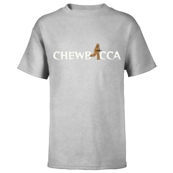 Star Wars Chewbacca Chewie Cartoon Letter Replacement - Short Sleeve T-Shirt for Kids – Customized-Athletic Heather
