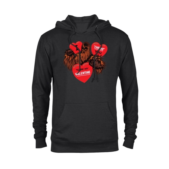 Star Wars Chewbacca Chews You Heart Valentine’s Day - Pullover Hoodie for Adults – Customized-Black