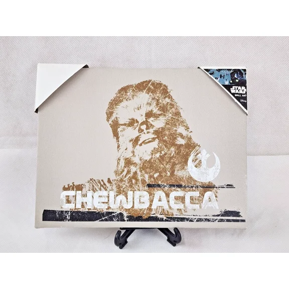 Star Wars Chewbacca Artissimo Distressed Canvas Print 8.5" x 6.5" Wood Frame