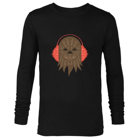 Star Wars Chewbacca Holiday Earmuffs - Long Sleeve T-Shirt for Men - Customized-Black