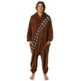 thumbnail image 1 of Star Wars Chewbacca Hooded Adult Plush Fleece Zip-Up Costume One Piece Footless Pajama Union Suit, 1 of 8
