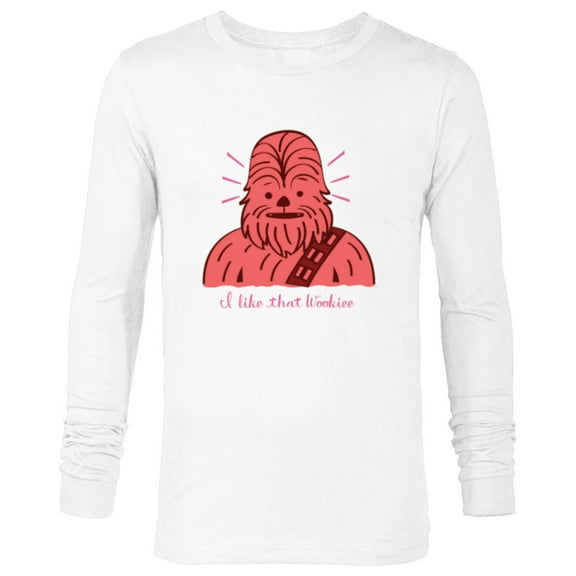 Star Wars Chewbacca I Like That Wookiee Valentine’s Day - Long Sleeve T-Shirt for Men - Customized-White