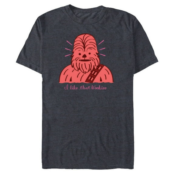 Star Wars Chewbacca I Like That Wookiee Valentine’s Day - Short Sleeve Blended T-Shirt for Adults - Customized-Navy Heather