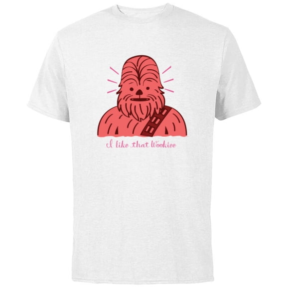 Star Wars Chewbacca I Like That Wookiee Valentine’s Day - Short Sleeve Cotton T-Shirt for Adults - Customized-White