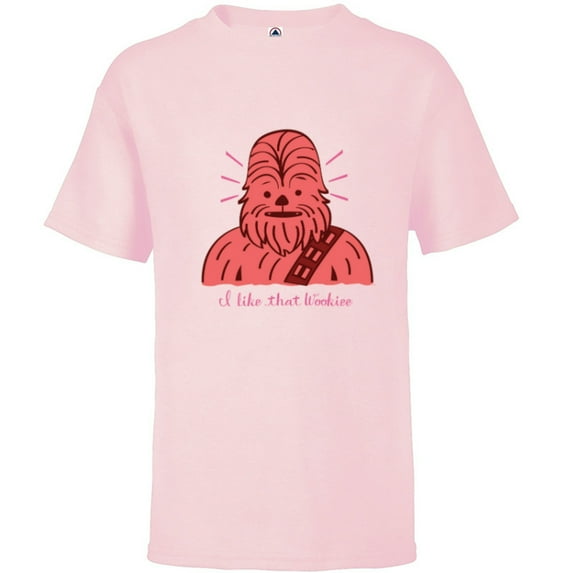 Star Wars Chewbacca I Like That Wookiee Valentine’s Day - Short Sleeve T-Shirt for Kids - Customized-Soft Pink