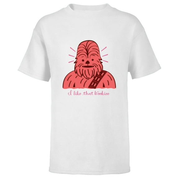 Star Wars Chewbacca I Like That Wookiee Valentine’s Day - Short Sleeve T-Shirt for Kids - Customized-White