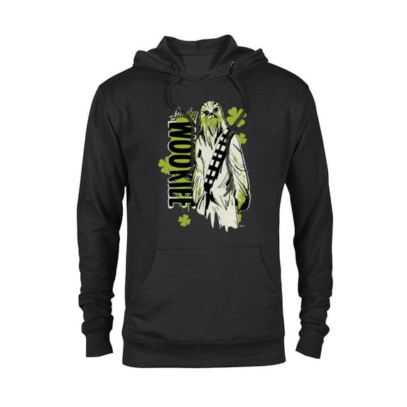 Star Wars Chewbacca Lucky Wookiee Shamrock St. Patrick’s Day - Pullover Hoodie for Adults - Customized-Black