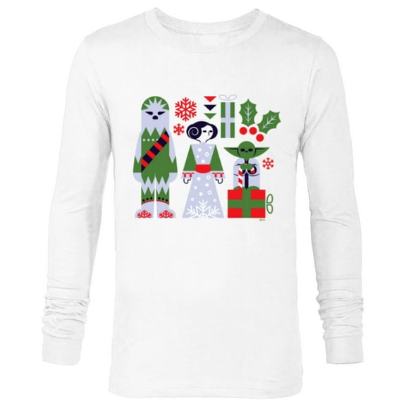 Star Wars Chewbacca Princess Leia and Yoda Christmas Holiday - Long Sleeve T-Shirt for Men - Customized-White