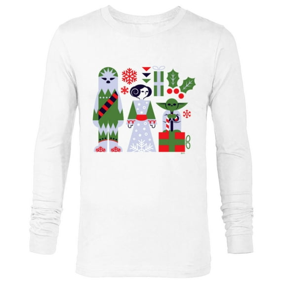 Star Wars Chewbacca Princess Leia and Yoda Christmas Holiday - Long Sleeve T-Shirt for Men - Customized-White