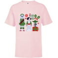 thumbnail image 1 of Star Wars Chewbacca Princess Leia and Yoda Christmas Holiday - Short Sleeve T-Shirt for Kids - Customized-Soft Pink, 1 of 5