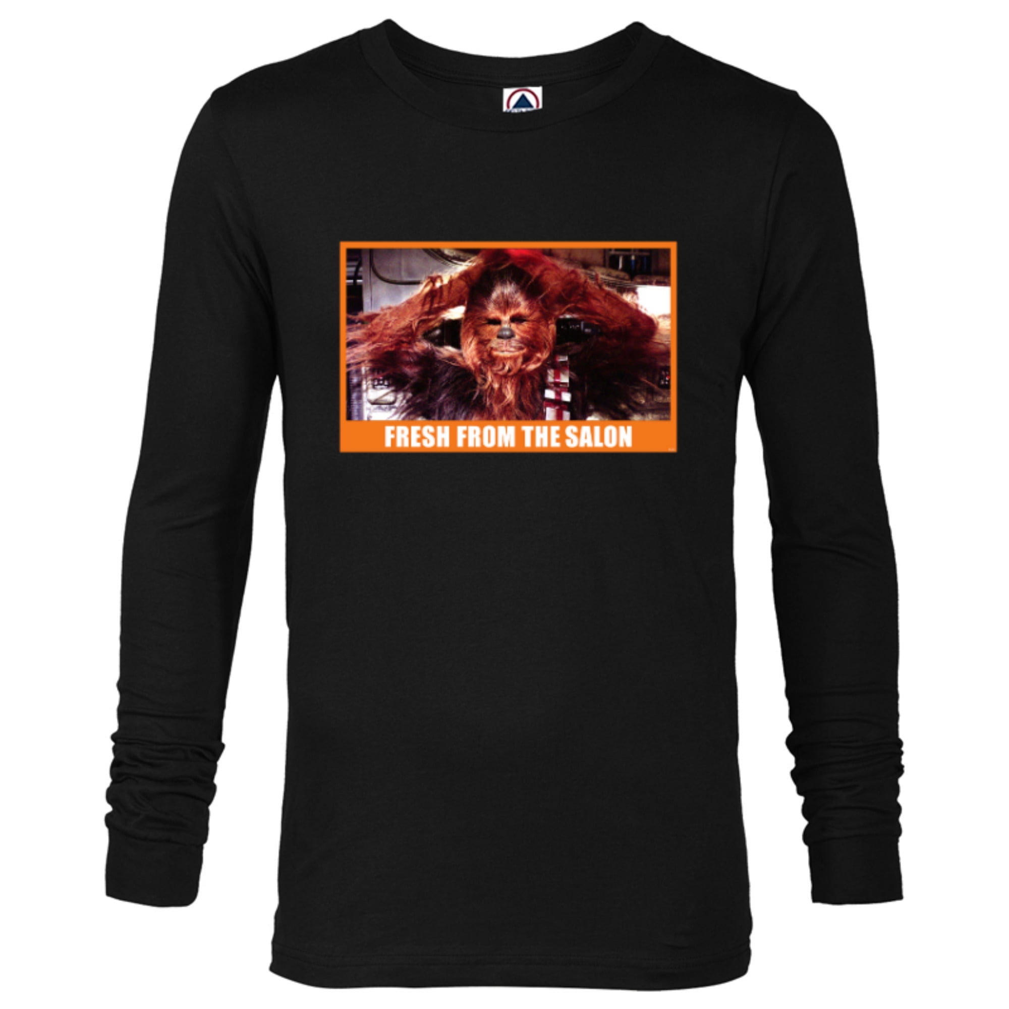 Fresh Wars Chewbacca Salon Funny from Sleeve Customized-Black - - Men Shirt Star Long Wookiee T- Meme the for