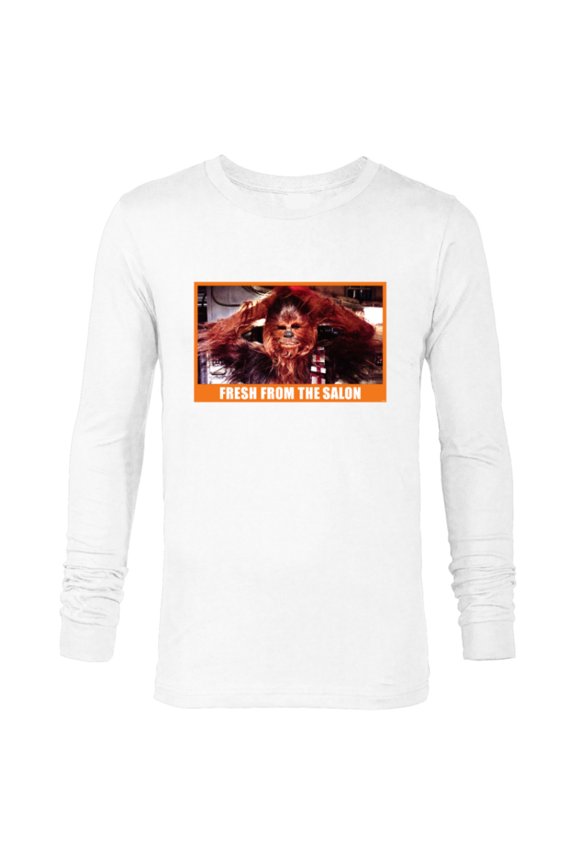 Chewbacca Wookiee Fresh from the Salon Funny Meme - Long Sleeve T-Shirt for Men - Customized-White