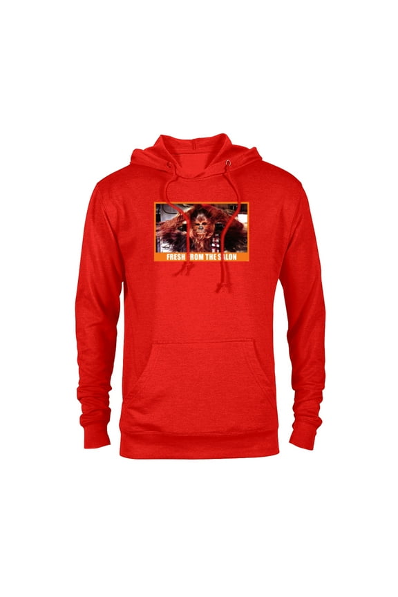 Chewbacca Wookiee Fresh from the Salon Funny Meme - Pullover Hoodie for Adults - Customized-Red