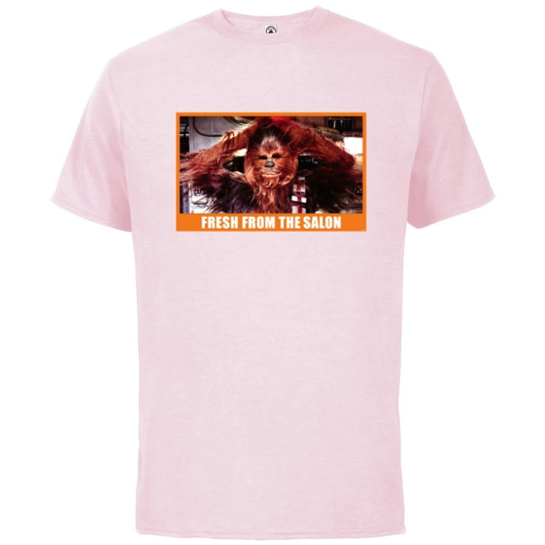 Star Wars Chewbacca Wookiee Fresh from the Salon Funny Meme - Short Sleeve  Cotton T-Shirt for Adults - Customized-Soft Pink