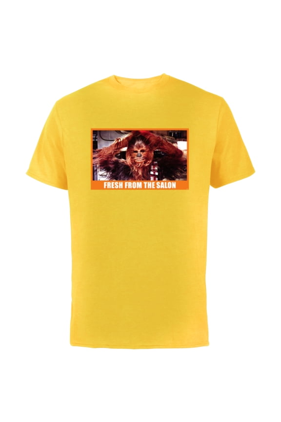 Chewbacca Wookiee Fresh from the Salon Funny Meme - Short Sleeve Cotton T-Shirt for Adults - Customized-Yellow