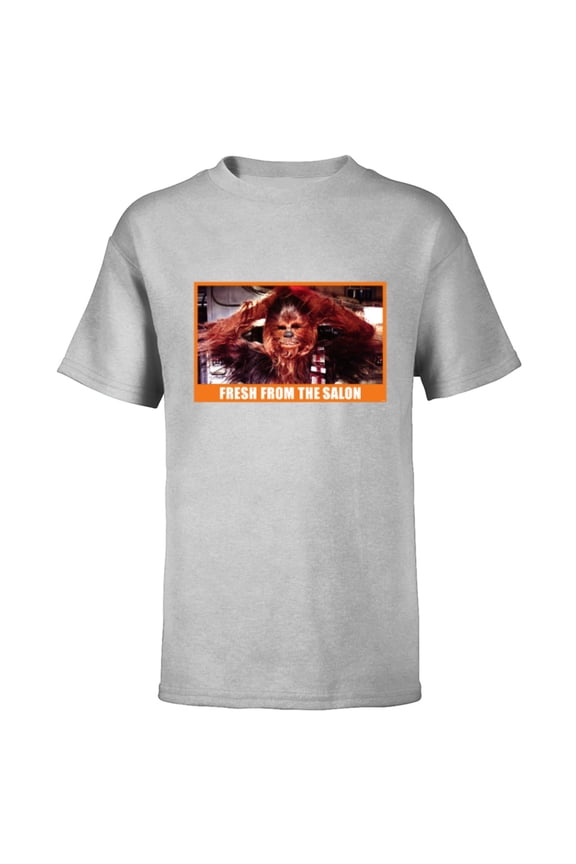 Chewbacca Wookiee Fresh from the Salon Funny Meme - Short Sleeve T-Shirt for Kids - Customized-Athletic Heather