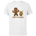 thumbnail image 1 of Star Wars Chewbacca and Ewok Ready to Adventure - Short Sleeve Cotton T-Shirt for Adults - Customized-White, 1 of 5