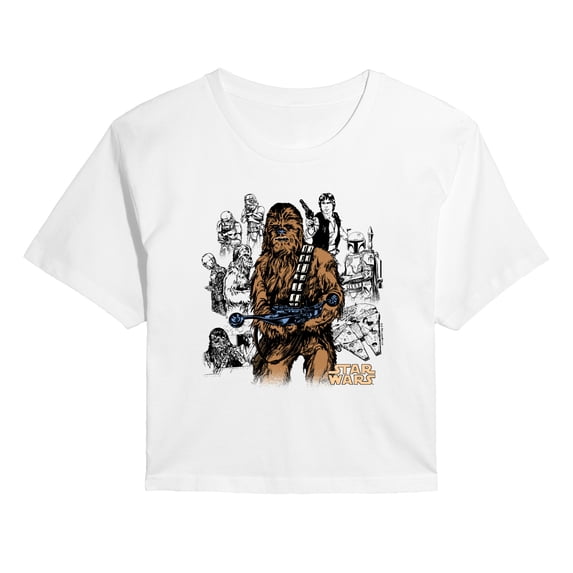 Star Wars - Chewie Lines - Juniors Cropped Graphic T-Shirt