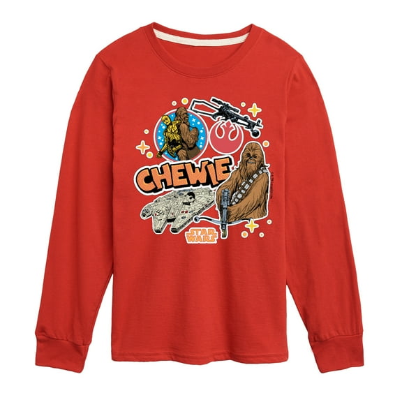 Star Wars - Chewie Stickers - Toddler And Youth Long Sleeve Tee