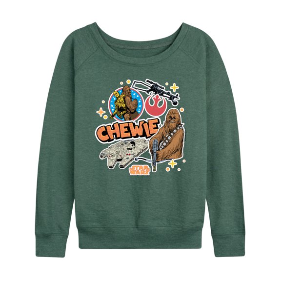 Star Wars - Chewie Stickers - Women's French Terry Pullover Sweatshirt