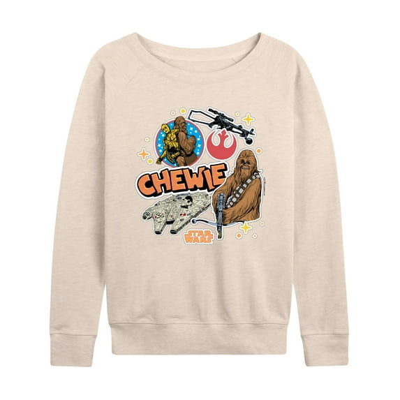 Star Wars - Chewie Stickers - Women's French Terry Pullover Sweatshirt