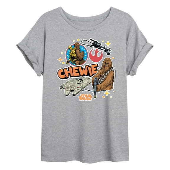 Star Wars - Chewie Stickers - Women's Oversized Tee