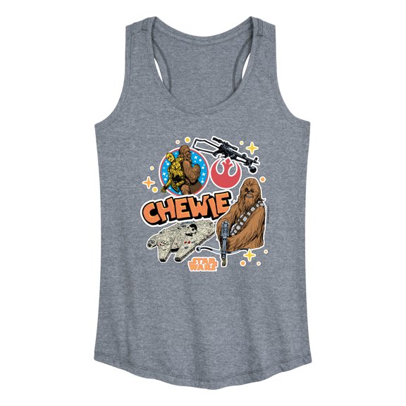 Star Wars - Chewie Stickers - Women's Racerback Graphic Tank