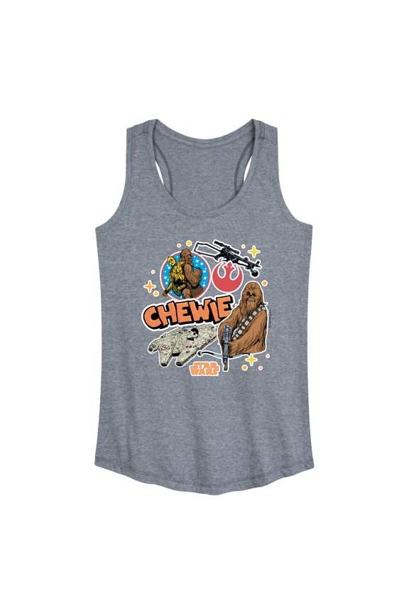 - Chewie Stickers - Women's Racerback Graphic Tank