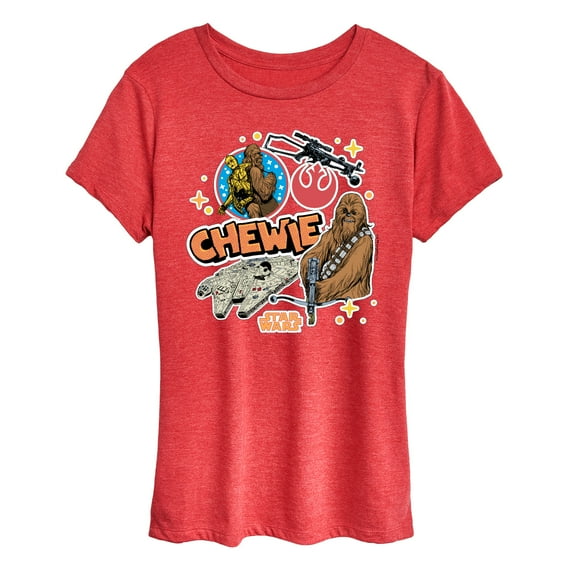 Star Wars - Chewie Stickers - Women's Short Sleeve Classic Fit Tee