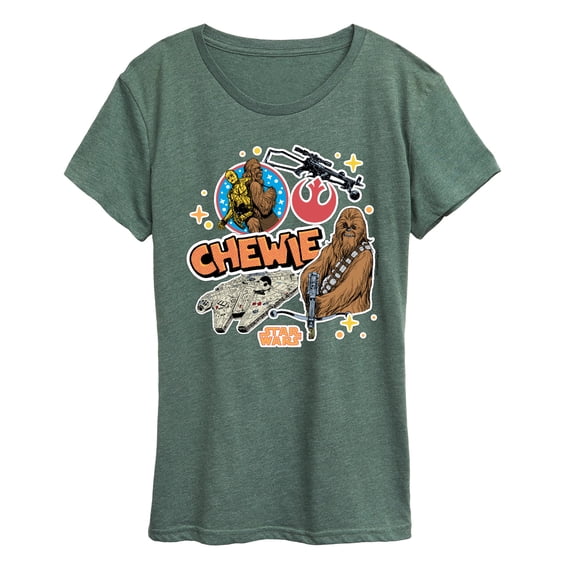 Star Wars - Chewie Stickers - Women's Short Sleeve Classic Fit Tee