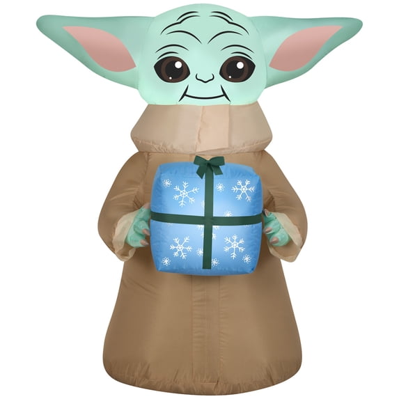 Star Wars Christmas Airblown Inflatable The Child w/Present , 3.5 ft Tall, Multi