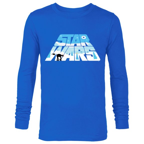 Star Wars Christmas Holiday Logo Hoth AT-AT Reindeer Funny - Long Sleeve T-Shirt for Men - Customized-Navy