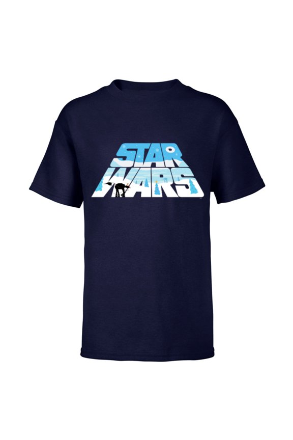 Christmas Holiday Logo Hoth AT-AT Reindeer Funny - Short Sleeve T-Shirt for Kids - Customized-Navy