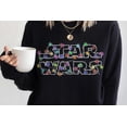 thumbnail image 1 of Star Wars Christmas Lights Logo Vintage Sweatshirt, Funny Star Wars Xmas Lights shirt, Disney Disneyland Vacation Party Gift, Galaxy's Edge, Black Color, Size 3XL, 1 of 5